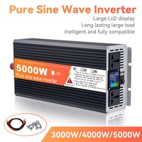 3000W 4000W Continuous Power Pure Sine Wave Inverter Peak Power 5000W DC 12V 24V to AC 220V 50HZ LCD Car Converter 24V