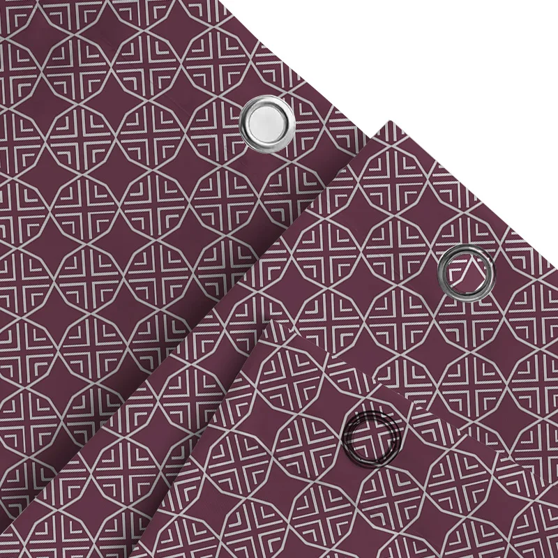 Modern Geometric Pattern Shower Curtain Rustic Boho Decor for Bathroom Privacy Window Covering