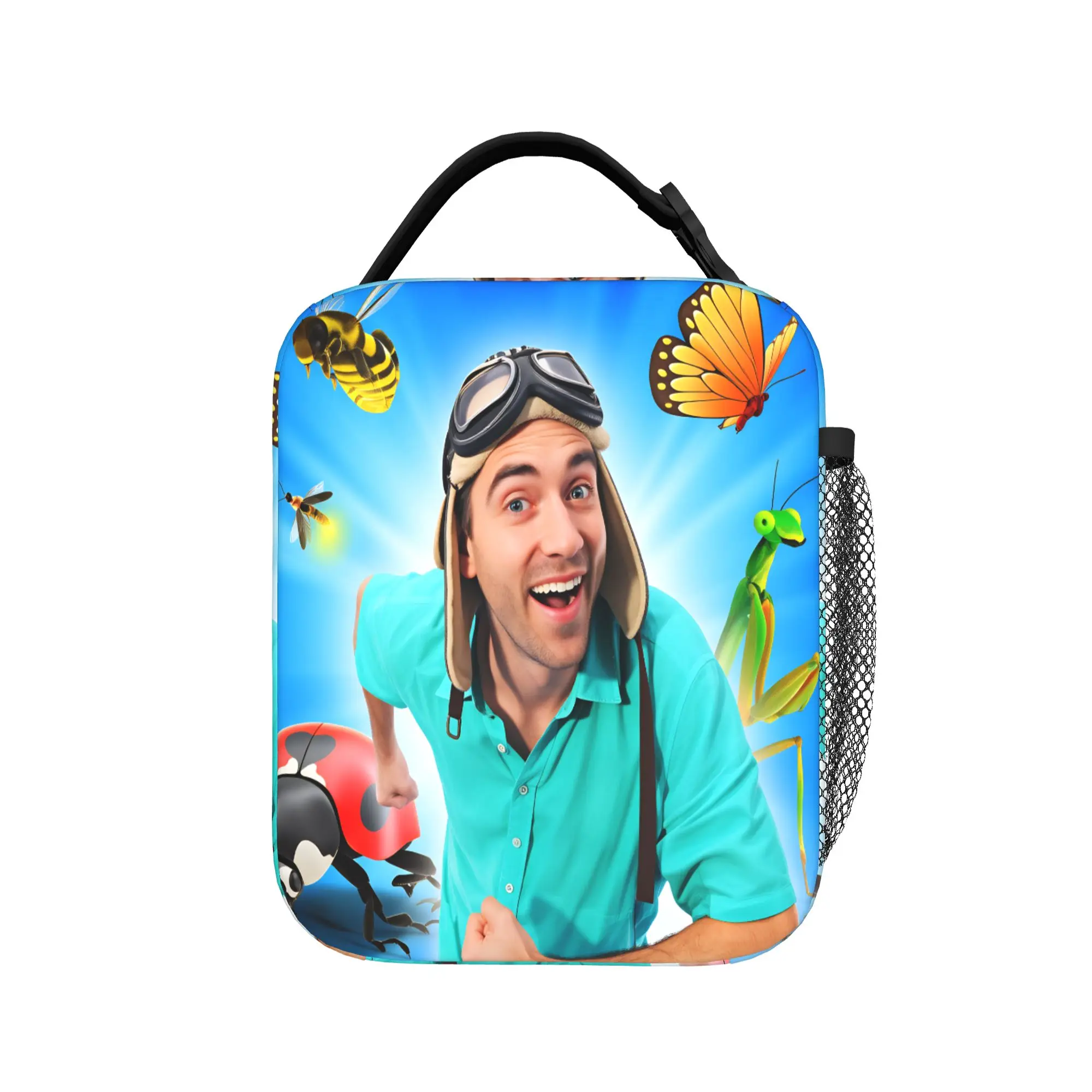 Dannys Go Lunch Bag  Vintage Lunch Box Travel Portable Zipper Thermal Tote Handbags For Unisex Oxford Print Cooler Bag