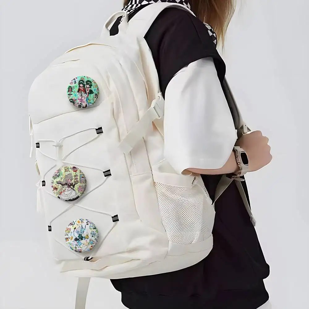 Zzz Zenless منطقة صفر مخطط شارات مستديرة رائعة شارة دبابيس الإبداعية للملابس قبعة ظهره هدية الملحقات #6