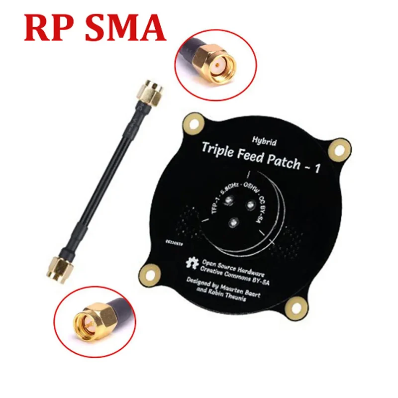 5.8GHz Triple Feed Patch Antenna SMA / RP SMA Directional Circularly Polarized Antenna for FPV Fatshark Goggles RC Drone