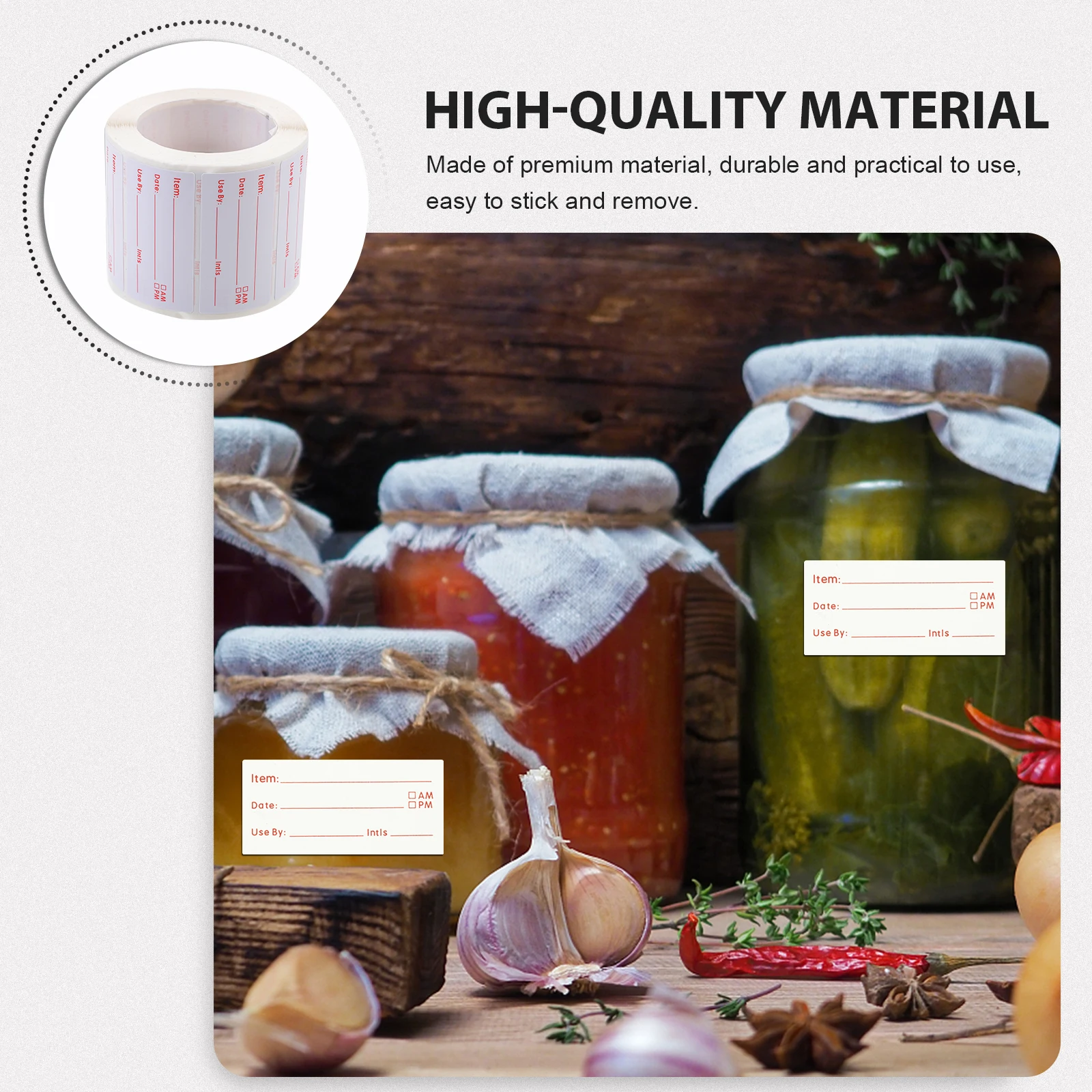 

1 Roll Writable Rotating Food Label Practical Removable Sticker Detach Tab Labeling Labels Stickers