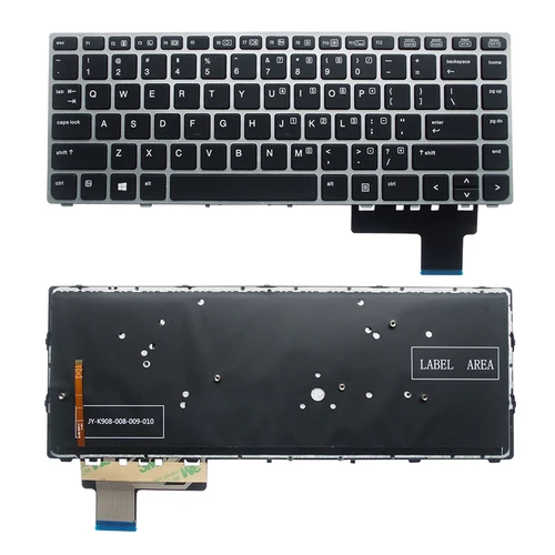 Teclado inglés para ordenador portátil HP EliteBook Folio 9470M 9470 9480 9480M HSTNN-I10C 702843-001 plateado