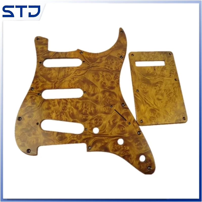 Electric Guitar Solid locust tree Wood 8 Hole SSS Pickguard Scratch Plate For ST Style Guitar