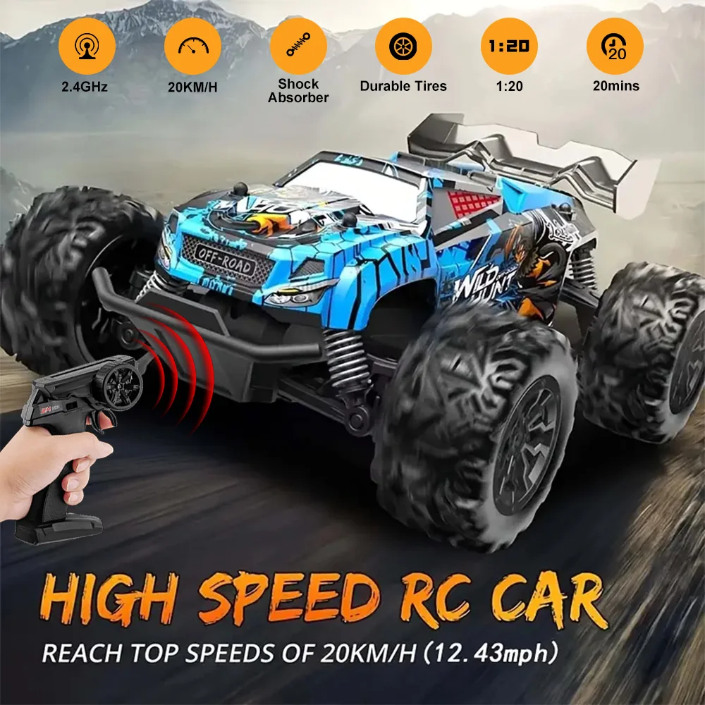 RC على الطرق الوعرة سيارة لعبة 2.4G عالية السرعة التحكم عن بعد 1:14 بيج فوت تسلق نموذج سيارة امتصاص الصدمات مع مصباح ليد
