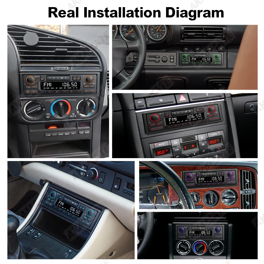 1 Din MP3 Autoradio im Retro-Stil Bluetooth 5.1 AUX FM AM RDS EQ QC3.0 Sprachsteuerung 12V Multimedia-Stereo-Haupteinheit USB TF-Player – Detail 15
