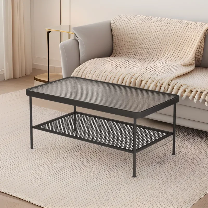 for Modern Changhong Tempered Glass Coffee Table Small Apartment Light Luxury Living Room Household Rectangular Double Layer