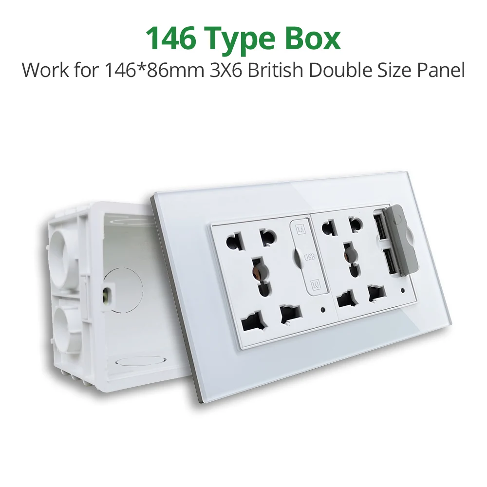 Montage Box Voor 146*86Mm Wall Switch En Socket Wallpad Cassette Universele Witte Muur Terug Junction Box