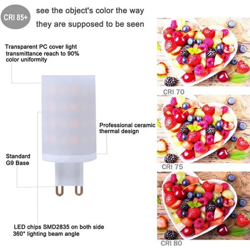 HHO-Tuya Wifi G9 Dimmable Smart Light G9 6W LED Lamp Bulb Halogen Light Voice Control Smart LED Bulbs EU Plug