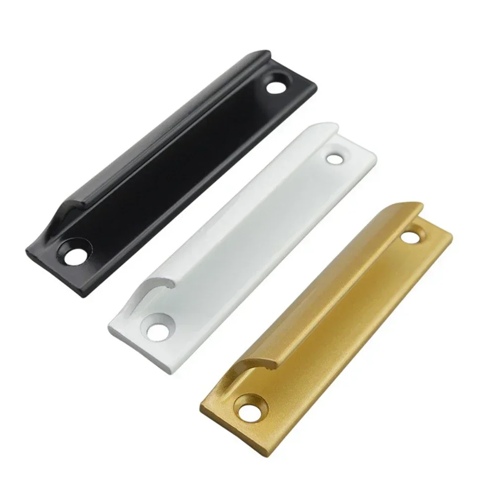 1pc Aluminum Screen Door Handle Solid Wood Casement Cabinet Screen Window Sliding Door Handle 9*2*2cm Black/White/Gold/Silver