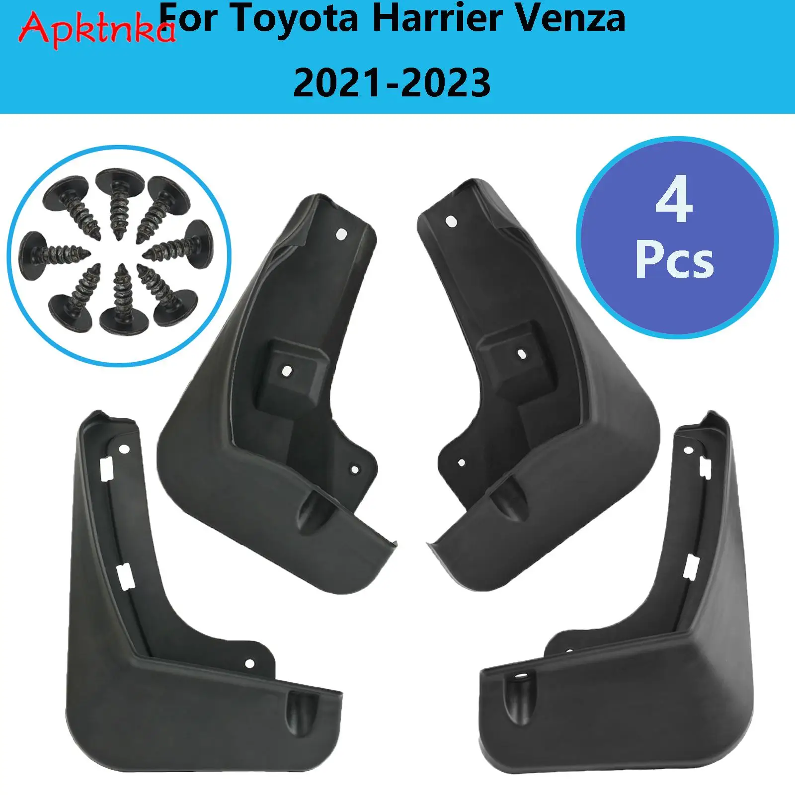 

High quality plastic Splash guards mudguards mud flaps mudflaps fender front rear left right for Toyota Venza Harrier 2021-2023