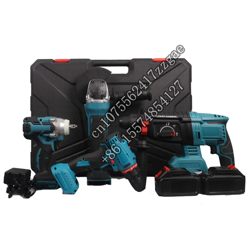 OEM 20V/36V multifunction cordless power tools set 4 in 1angle grinder hammer wrench drill combo kit for wholesaler