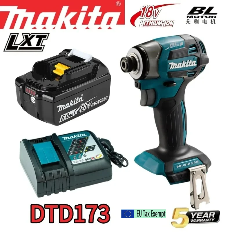 Makita DTD173 18V Akku-Schlagschrauber LXT BL Bürstenloser Motor Elektrobohrer Holz/Bolzen/T-Modus 180 N·M Wiederaufladbare Elektrowerkzeuge