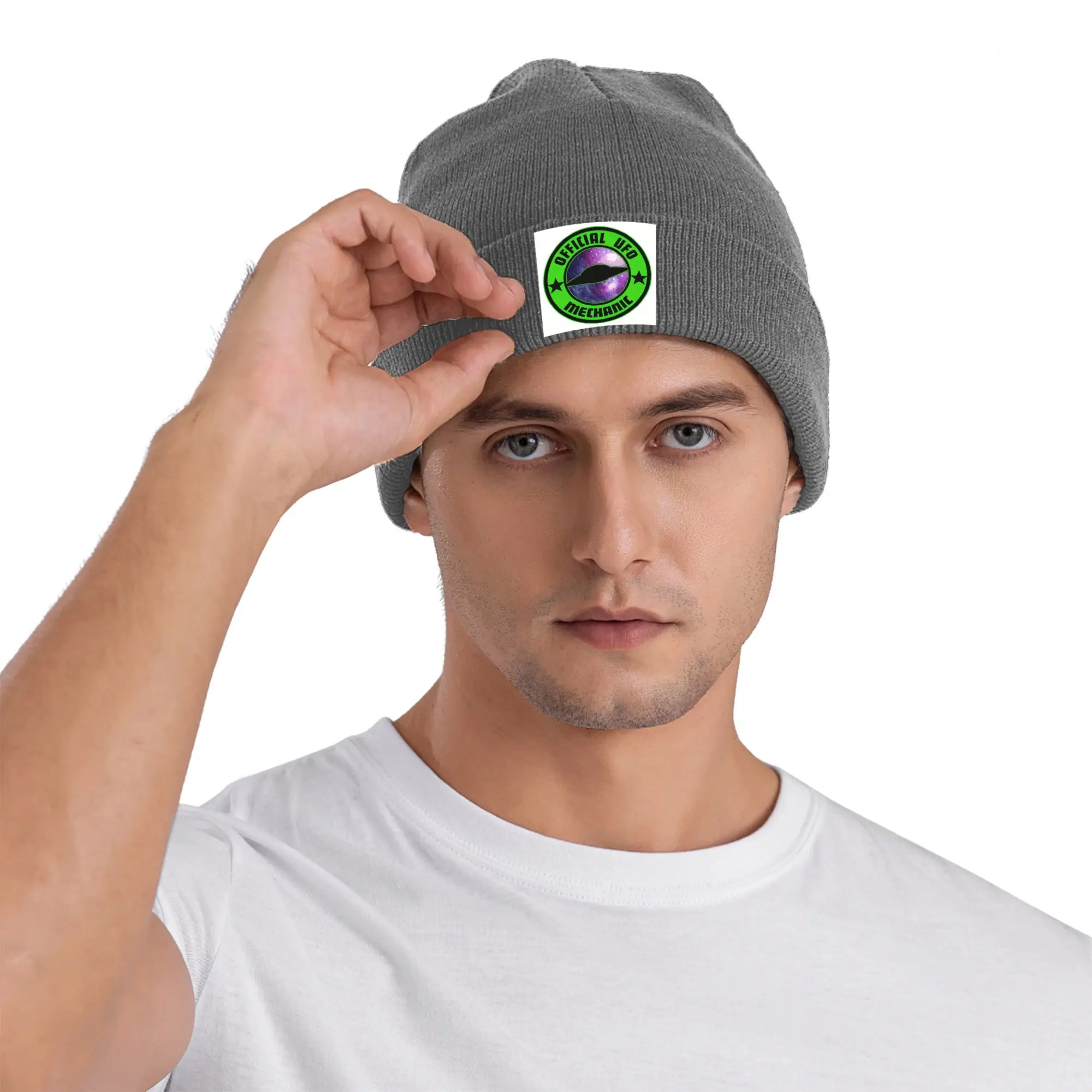 Official UFO Mechanic Winter Skullies Beanies Hat Warm Autumn Knitted Hats Bonnet Caps for Women Men