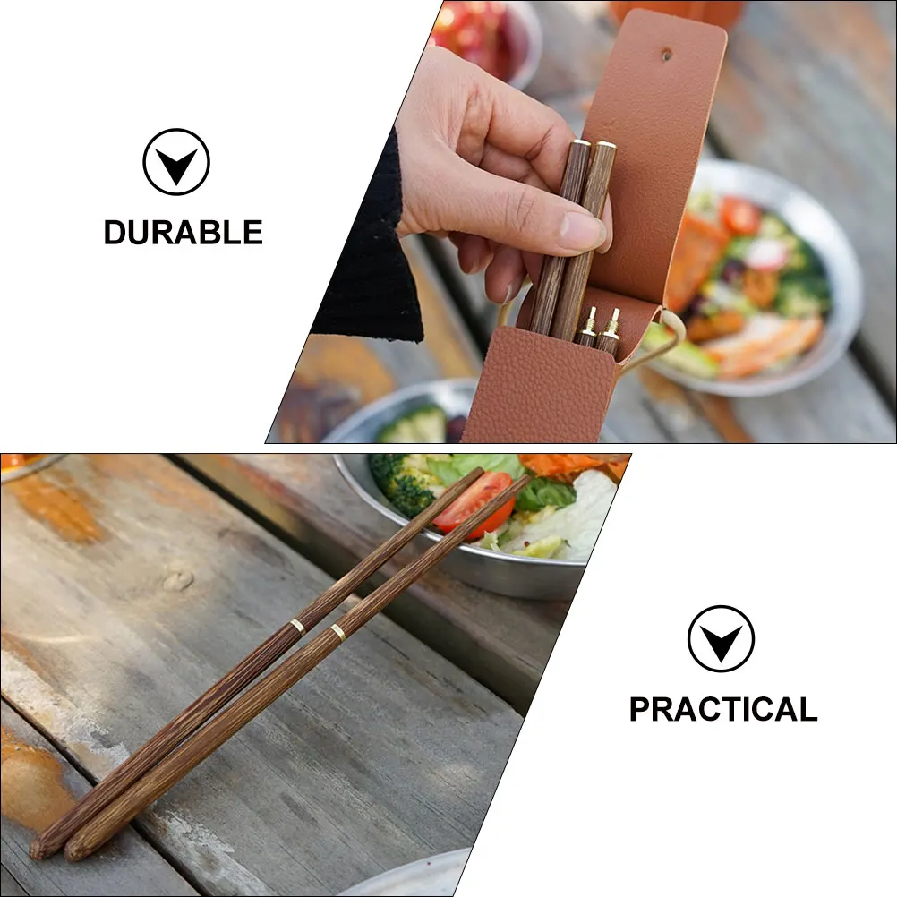 

Portable Solid Chopsticks Foldable Reusable Picnic Camping Tableware Home Kitchen Anti-Scalding Chopsticks Storage