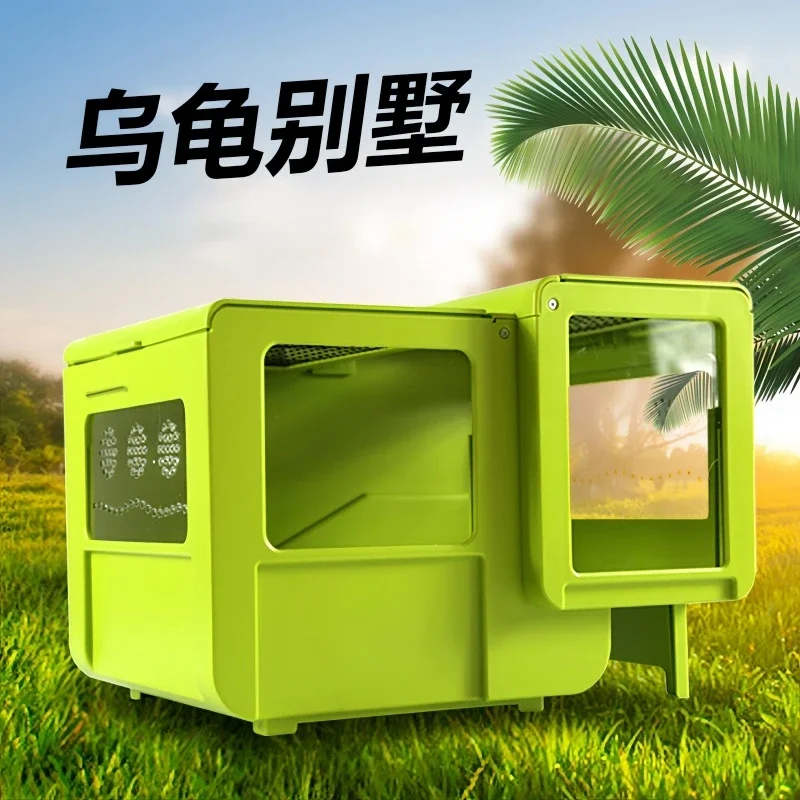Turtle tank with sun platform, Brazilian turtle, turtle hamster cage, scorpion, lizard, spider, reptile feeding box