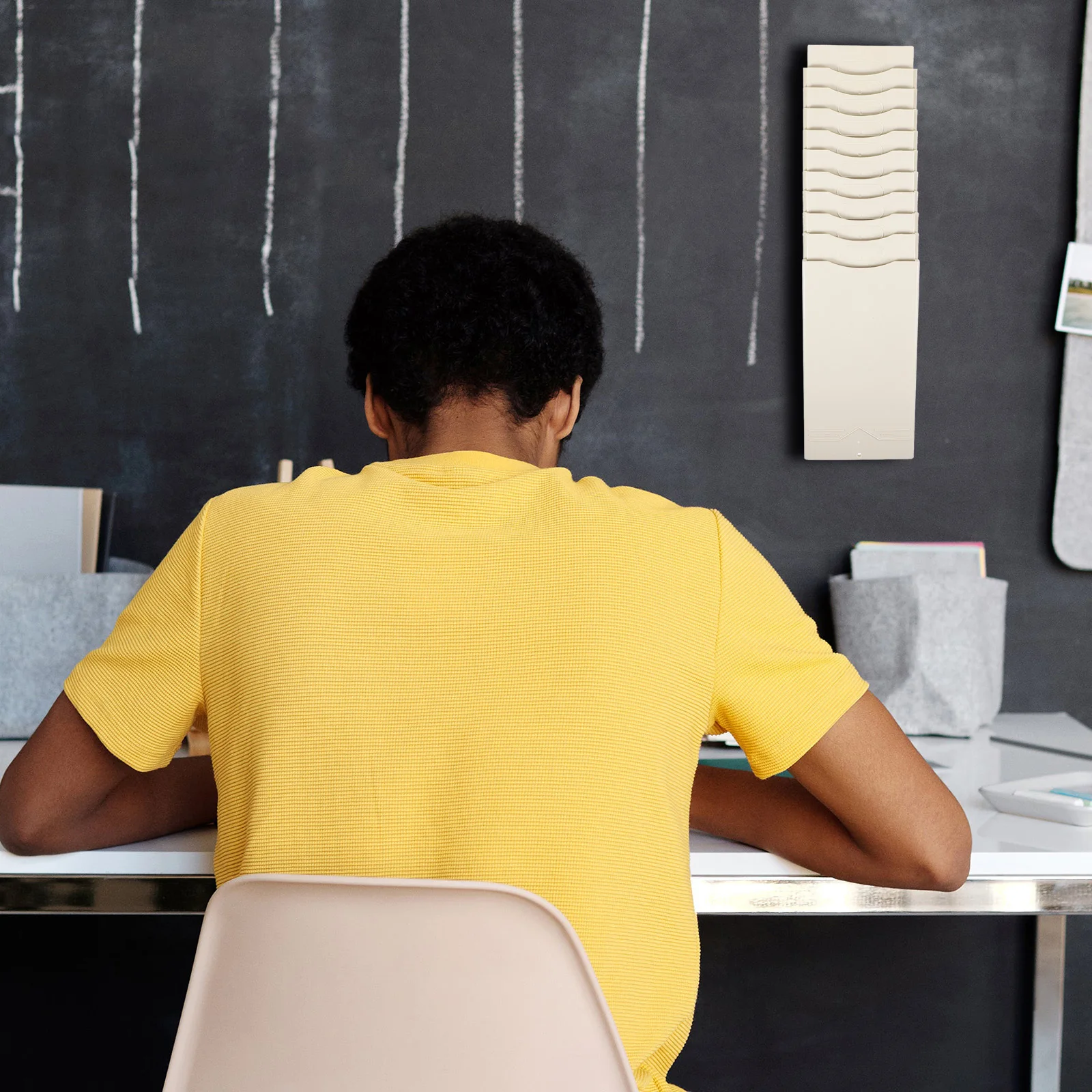 Material Card Manager with Number Stickers Multi-Grid Plastic Card Slot Rack for Warehouse Time Cards Organizer and Attendance