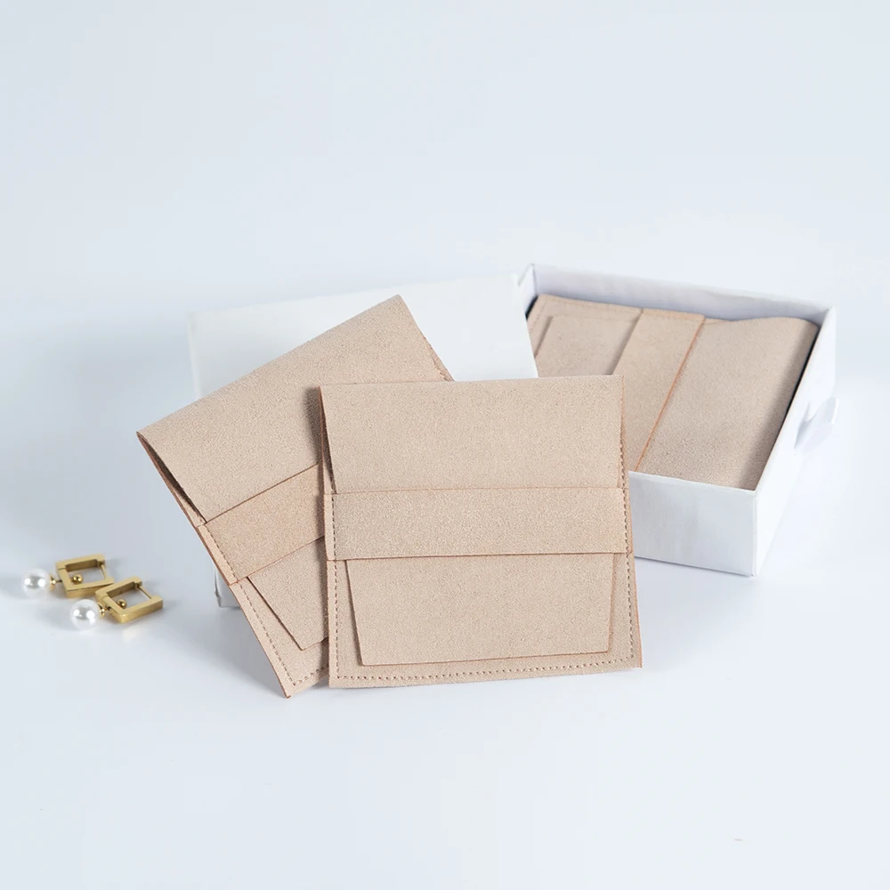 

5pcs Microfiber Envelope Velvet Pouches Small Jewelry Travel Storage Gift Packaging Bags for Earrings Ring Bracelet Necklace