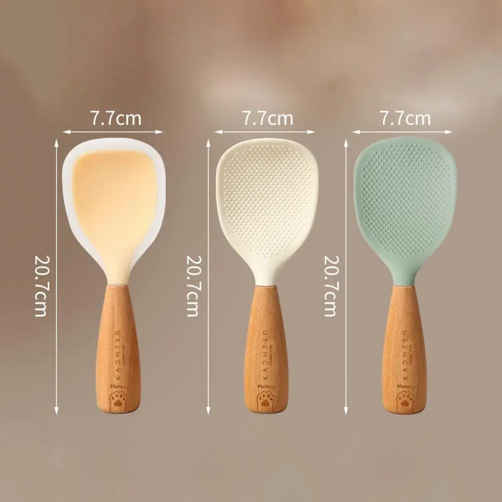 High Temperature Resistant Spoon High Temperature Resistant Silicone Rice Spoon Non-stick Food Grade Standing Spatula for Rice