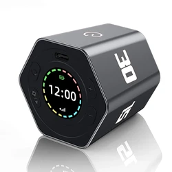 Led Display Hexagon Flip Timer Mutable Countdown Timers Long Prompt Office Hours Reminder for Exercise Game Teaching Cooking