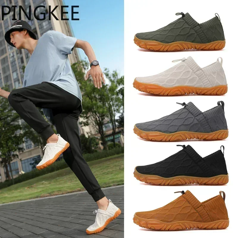 PINGKEE Lightweight Knitting Mule Casual Cotton Traction Winter Cozy Comfy Moisture Wicking Snow Boots Shoes For Men Sneakers