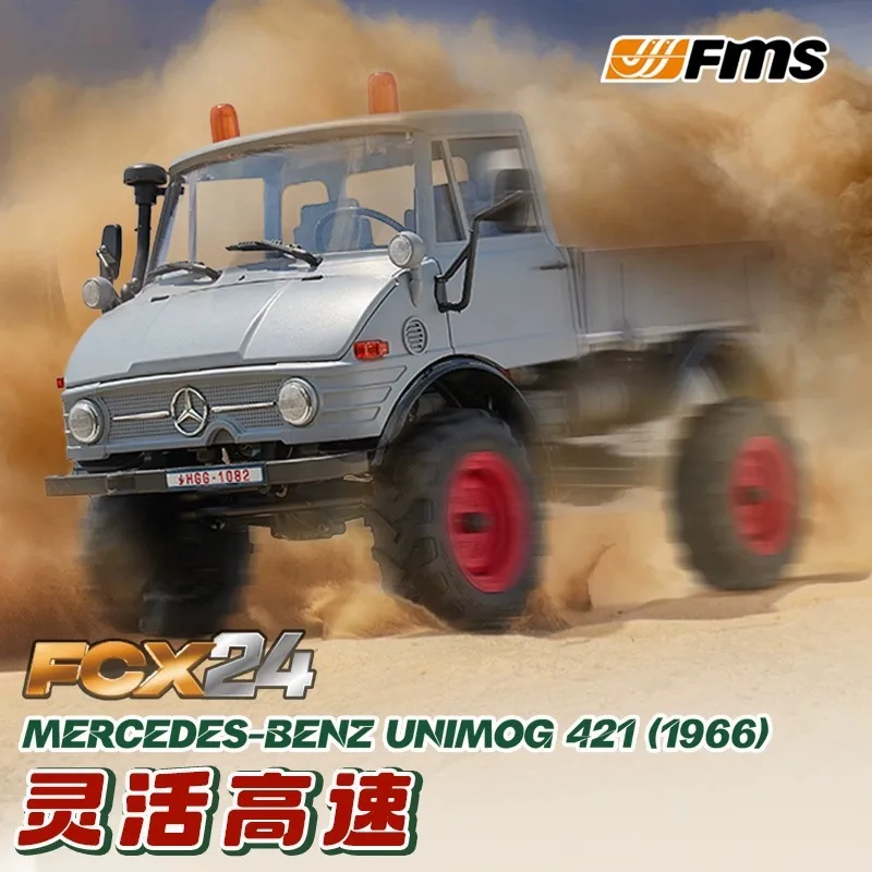 FMS 1/24 Unimog FCX remote-controlled vehicle electric simulation model four-wheel drive off-road climbing vehicle adult toy gif