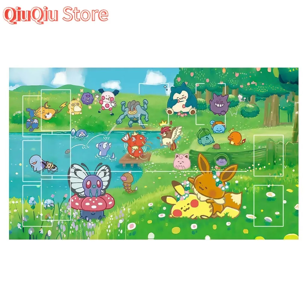 600X350X2mm لتقوم بها بنفسك Ptcg Eevee Gengar Q نسخة بطاقة معركة حصيرة Ptcg غص لطيف لاعب واحد مجلس بطاقة الألعاب معركة بطاقة الوسادة #2