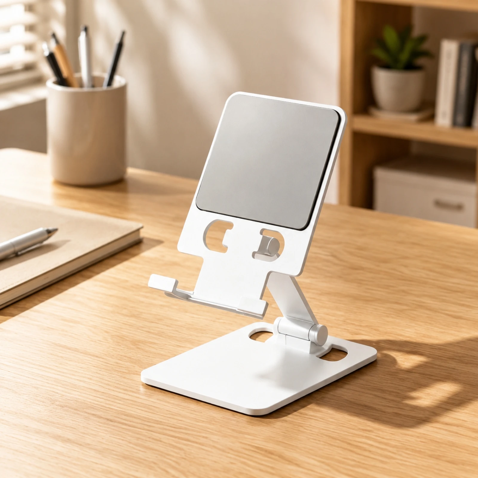 Foldable Desktop Phone and Tablet Stand Compact Foldable Device Stand with Hinged Support Tablet Holder with Anti-Slip Padding