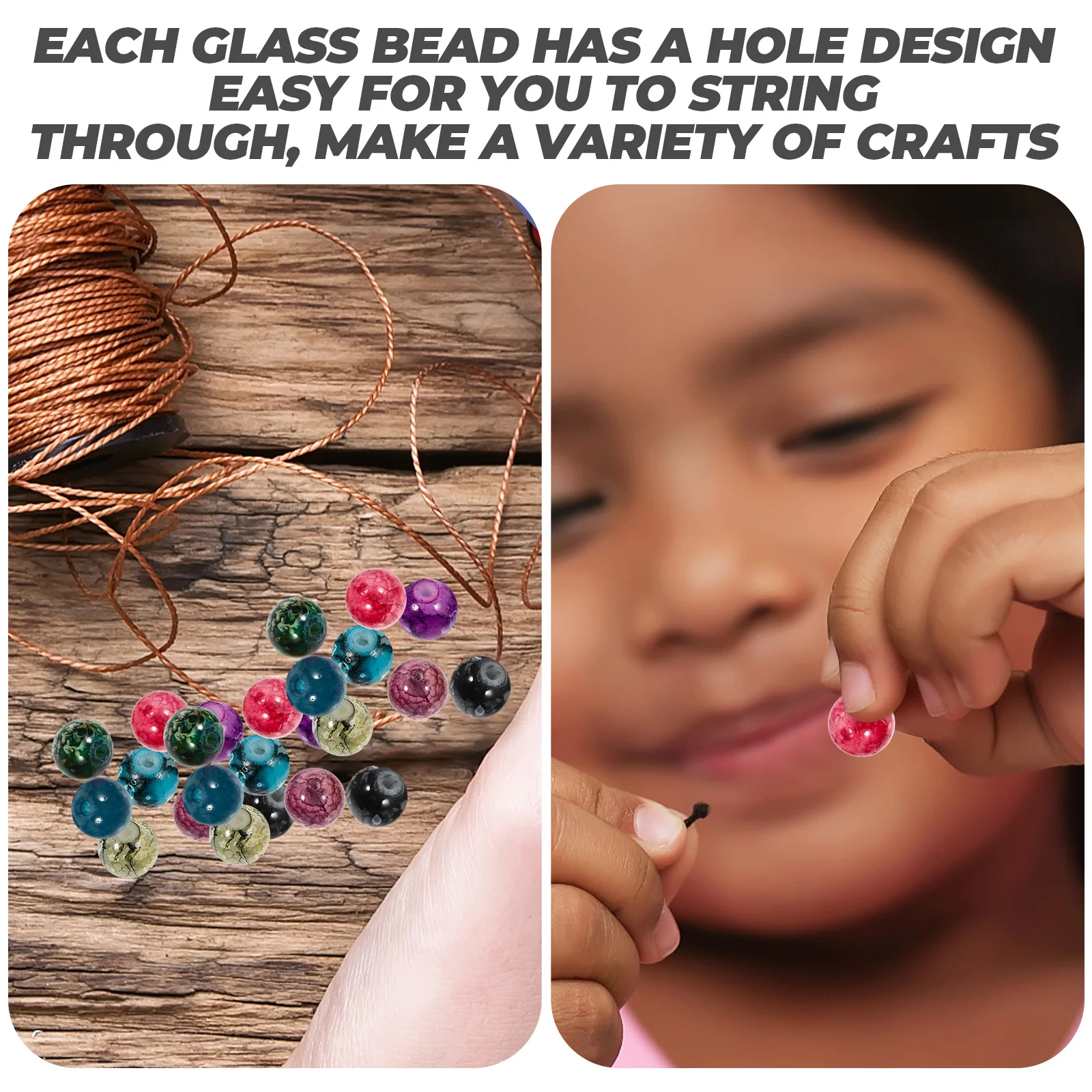 

Round Crystal Glass Diy Jewelry Loose Bracelet Necklace Crafts Spacer Large Hole Handcraft Charms Glass For Diy Crafts