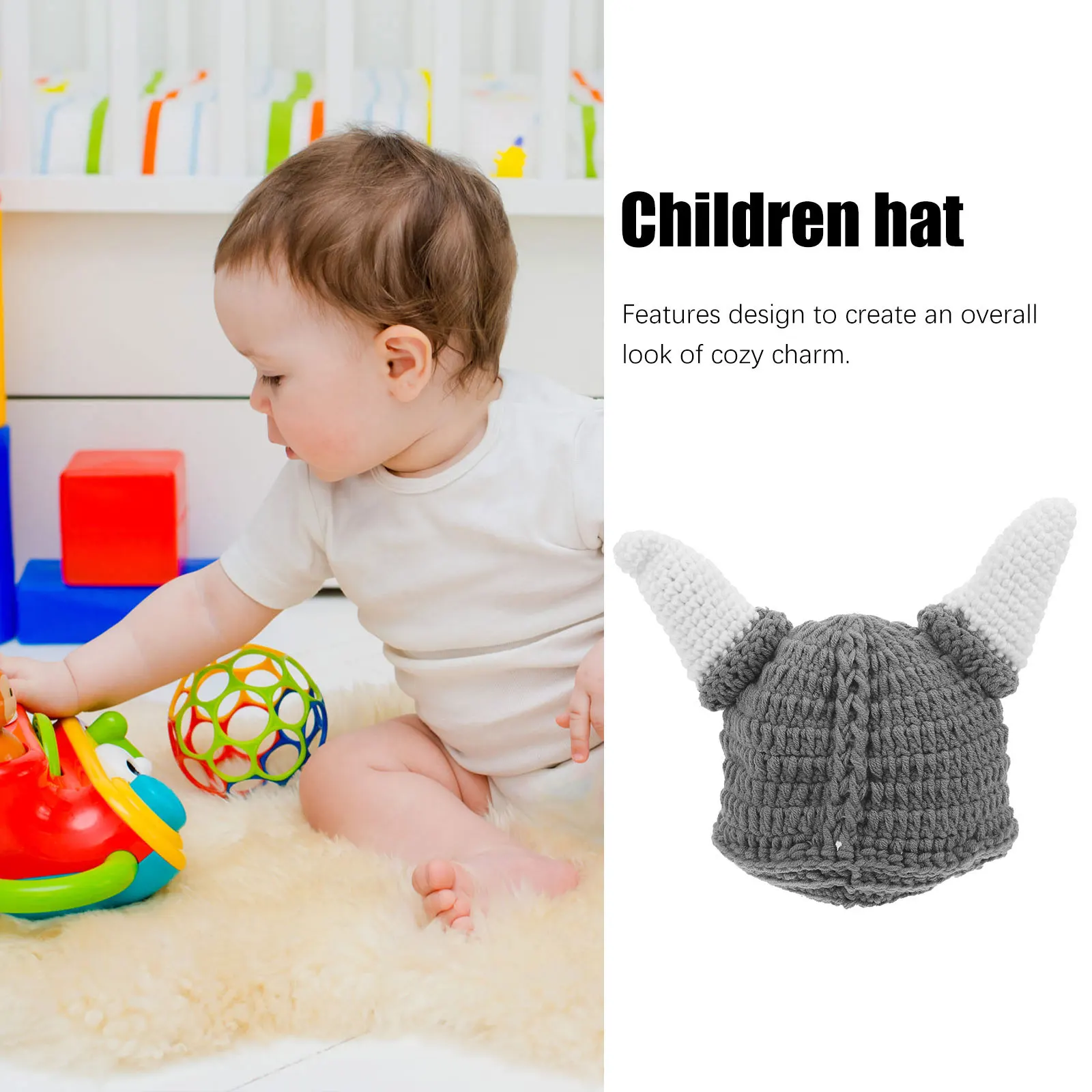 

Warm Cap Autumn Winter Kids Crochet Beanie Stretchy For Infant Toddler Grey Kids Wool Cap Warmth Comfort