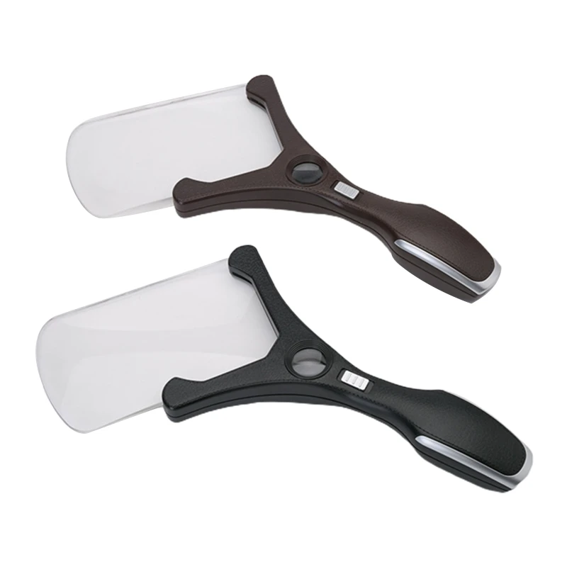 Glass with Light- LED Illuminated Magnifier- with 2.5X 25X High Magnification Lightweight Handhold