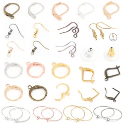 20-100pcs/lot Gold Color Stainless Steel Earring Hooks DIY Findings Earrings Clasps Hooks for DIY Jewelry Making Accessories