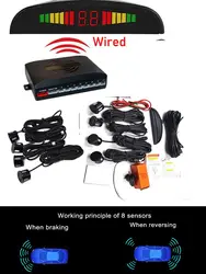 Car Parktronic LED Parking Sensor With 8 Sensors Reverse Backup Radar Monitor Detector System 22MM Backlight Display