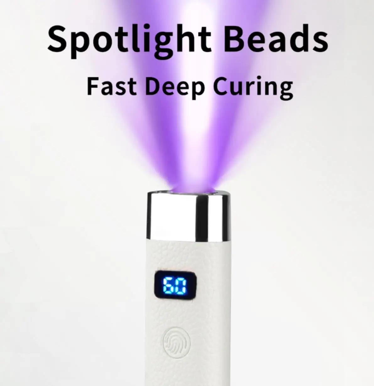 مصباح أظافر محمول بالأشعة فوق البنفسجية، مجفف أظافر LED قابل لإعادة الشحن مع مستشعر تلقائي، مصباح أظافر لاسلكي سريع المعالجة (أبيض)