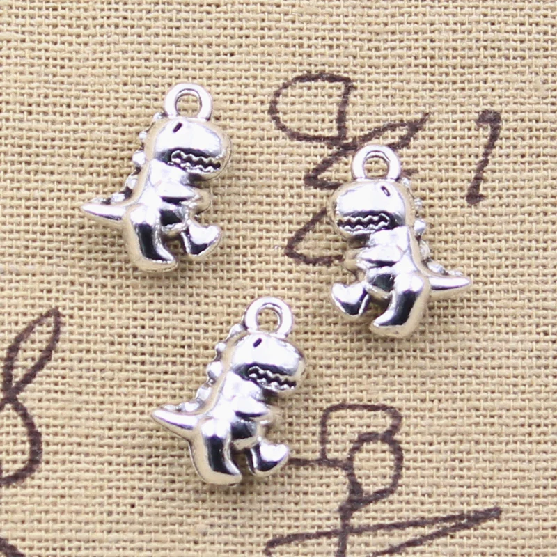 15pcs Charms Dinosaur Baby 16x12x7mm Antique Silver Color Pendants DIY Crafts Making Findings Handmade Tibetan Jewelry