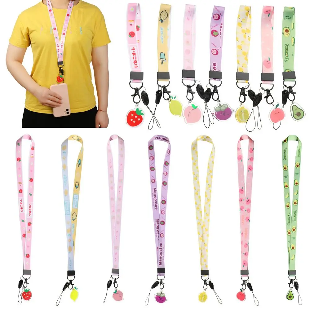 Hang Rope portachiavi custodia per telefono corda appesa Cute Fruit Lanyard portachiavi corda da polso Lariat cordino cordino per telefono cordino