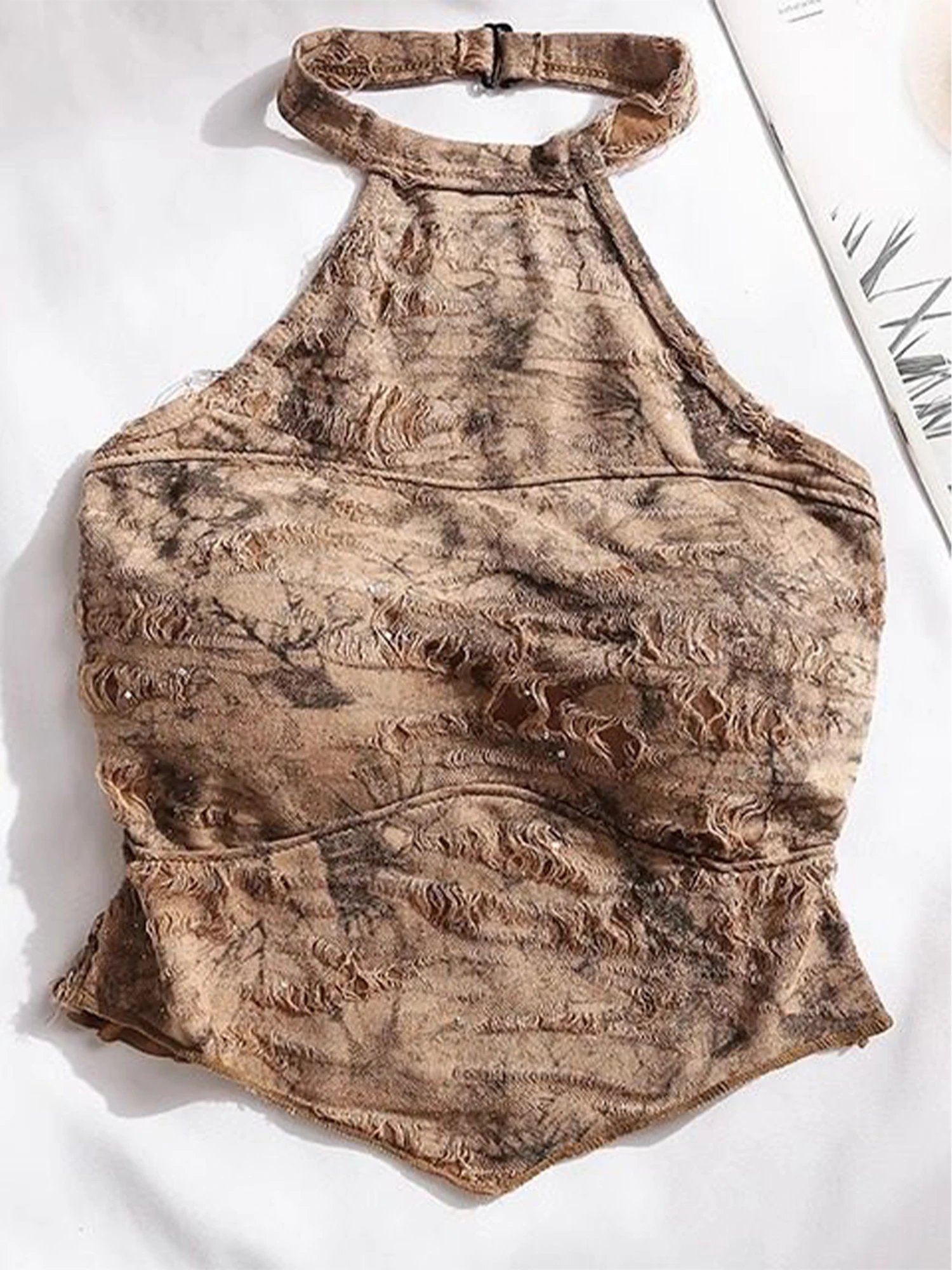 Women's White Crop Top Sleeveless Vest Off Shoulder Corset Top Y2k Gyaru Cropped Tank Top 2000s Vintage Fashion Clothes Summer