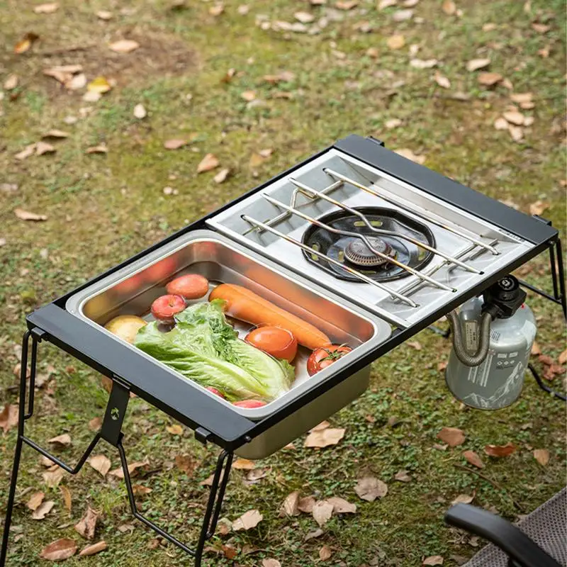 Kitchen Sink Stainless Steel Outdoor Single Bowl Camping Sink Laundry Utility Sink, Portable Farmhouse Kitchen Sink for camping