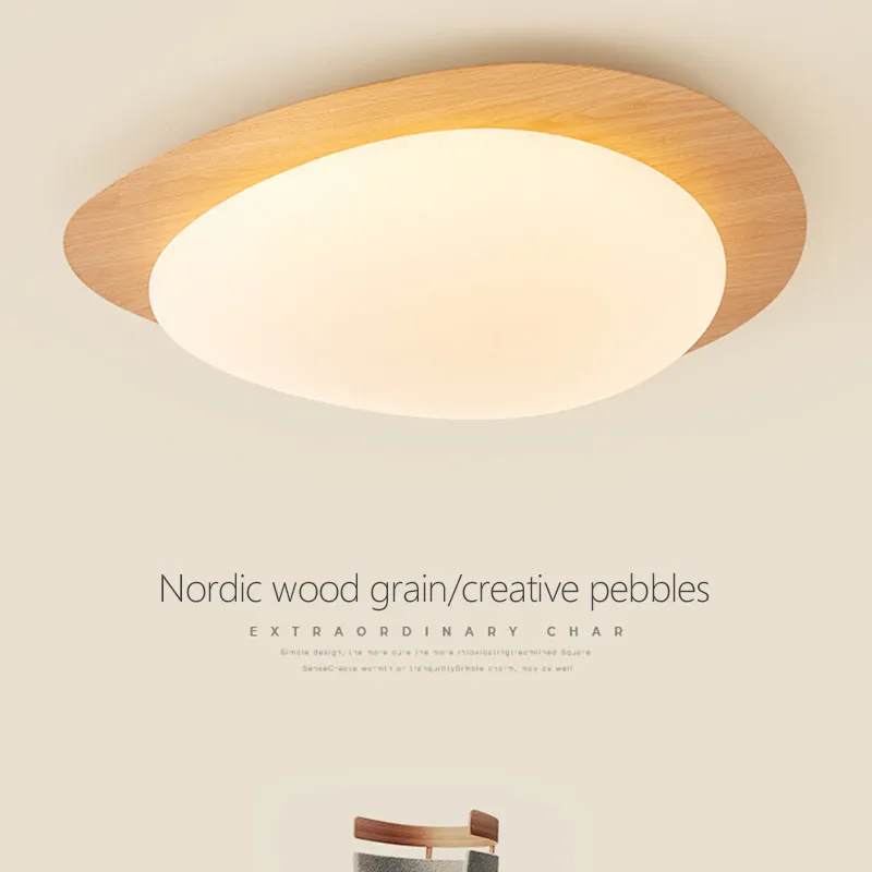 Nordic LED Ceiling Lamp Wood texture For Bedroom Living Dining Study Hallway Chandelier Indoor Home Decoratioan Lighting Fixture