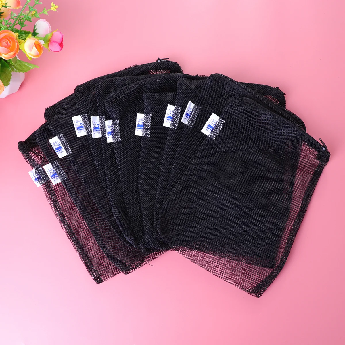 

20Pcs 15x20cm Nylon Mesh Filter Bag for Aquarium Garden Pond Reusable Zipper Closure White and Black Mesh Filter Bag