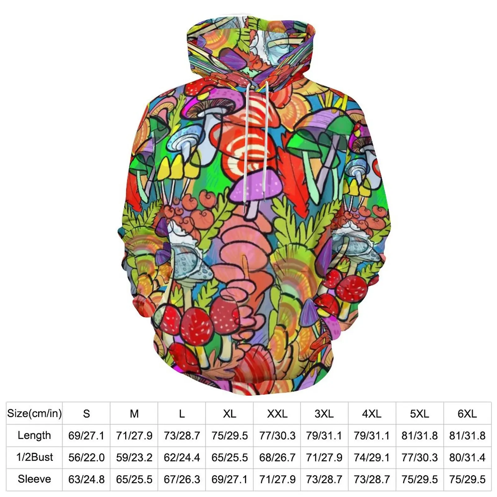 Colorful Mushroom Hoodies Overnight A Forest Hip Hop Oversized Hoodie Woman Long Sleeve Cool Custom Casual Hooded Sweatshirts