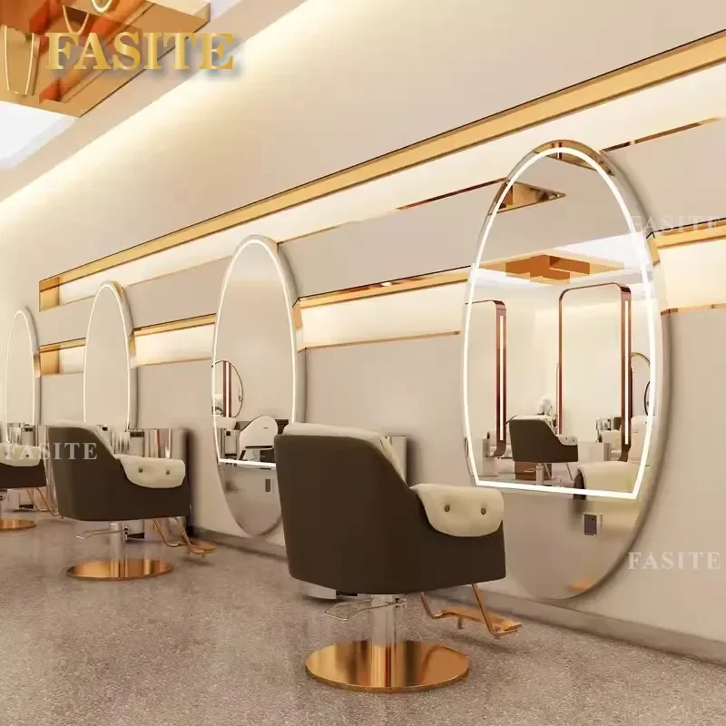 For Hair Barber Shop Double Sided Perm Dyeing Mirror Table Cutting Station Furniture Professional Beauty Equipment