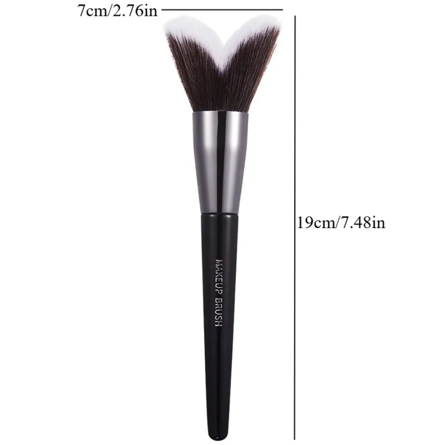 فرشاة إصلاح عظمة الخد على شكل حرف V، فرشاة ظلال الوجه، تصميم على شكل قلب لتناسب الوجه، أدوات مكياج احترافية.