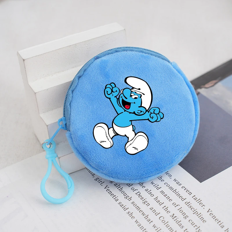 Anime Smurfs Portamonete Kawaii Film portatile Cartoon Portafoglio stampato Moneta Banca Carta Portamonete Mini Borsa Compleanno Bambini Carino Gif