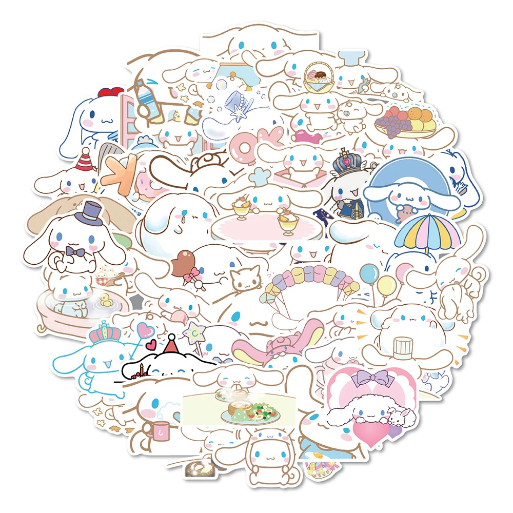 10/30/50PCS Cartoon Sanrio Cinnamoroll Stickers Waterproof Decal DIY Fridge Luggage Scrapbook Laptop Kawaii Sticker Kid Toy Gift