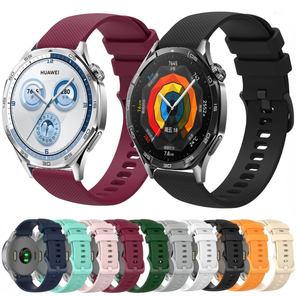 20mm 22mm Silicone Strap for Huawei Watch GT5/4 Pro 46mm Samsung Galaxy Watch 6 5 4 Sports Breathable Bracelet for Amazfit GTR