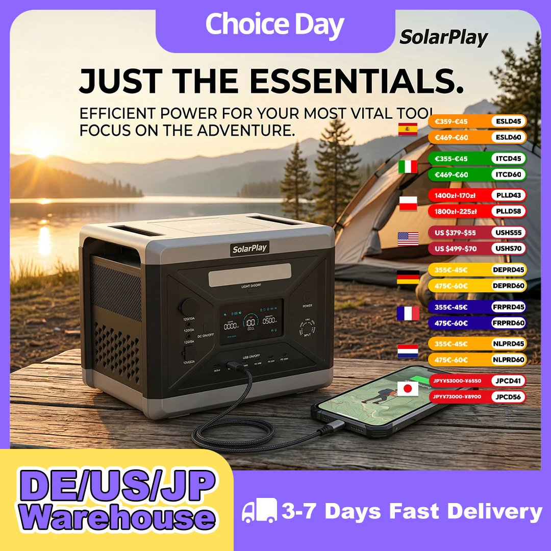 SOLARPLAY LCD-Display Q2501 Elektrische Powerstation Photovoltaik-Panel 200W Notfall-Solarkit mit Trolley Outdoor-Campingausrüstung