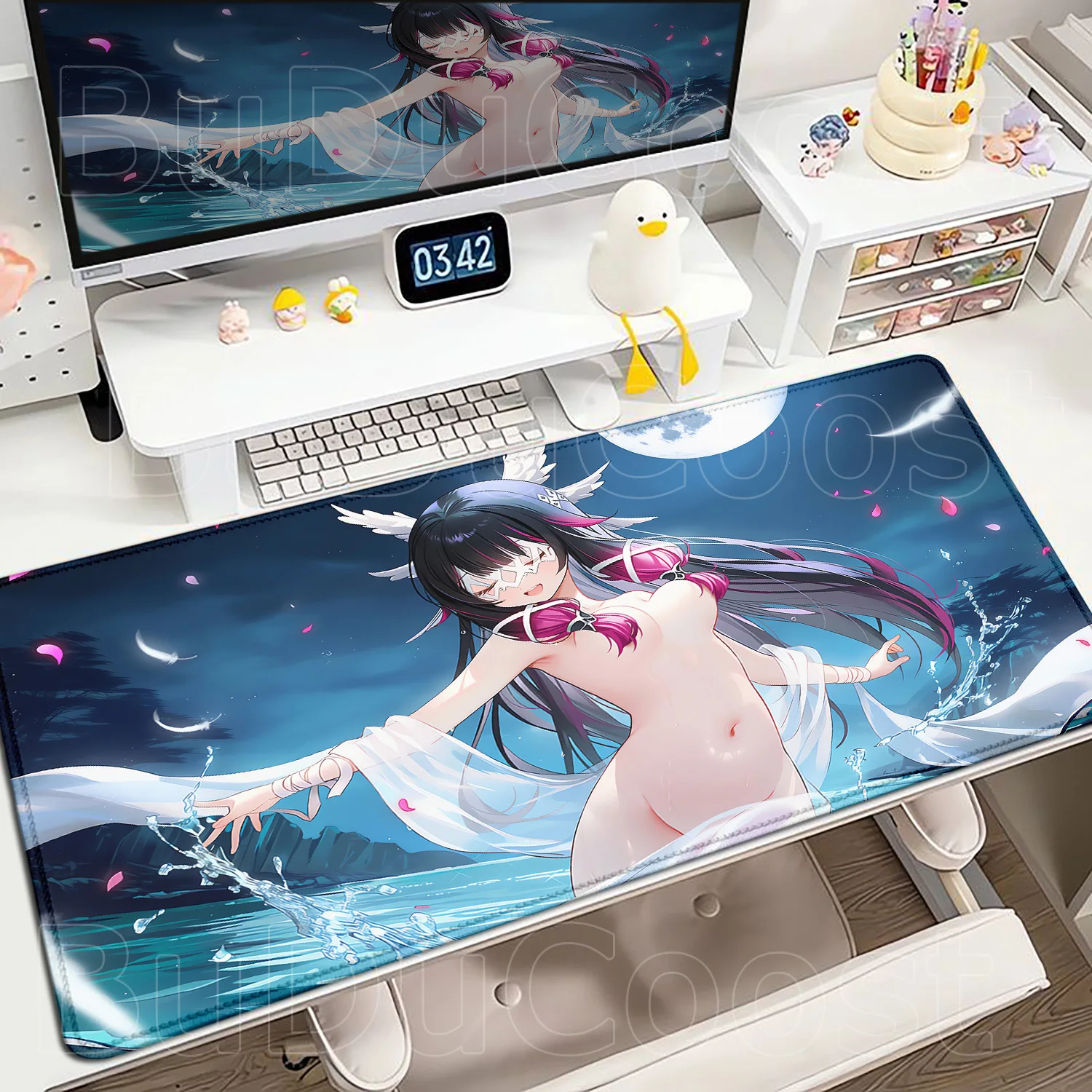 แผ่นรองเมาส์ลายการ์ตูนสาวน้อยสุดน่ารักจากเกม Genshin Impact รุ่น Sandrone Columbina สำหรับคีย์บอร์ด คอมพิวเตอร์ แล็ปท็อป และอุปกรณ์เกมเมอร์