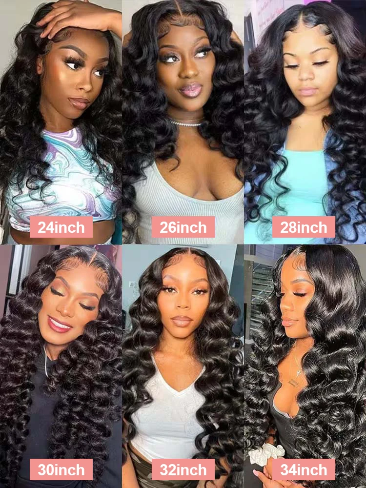 High Density Loose Deep Wave 13x6 Lace Front Human Hair Wigs 30 40 Inch Brazilian Curly Water Wave HD Lace Frontal Wig For Women