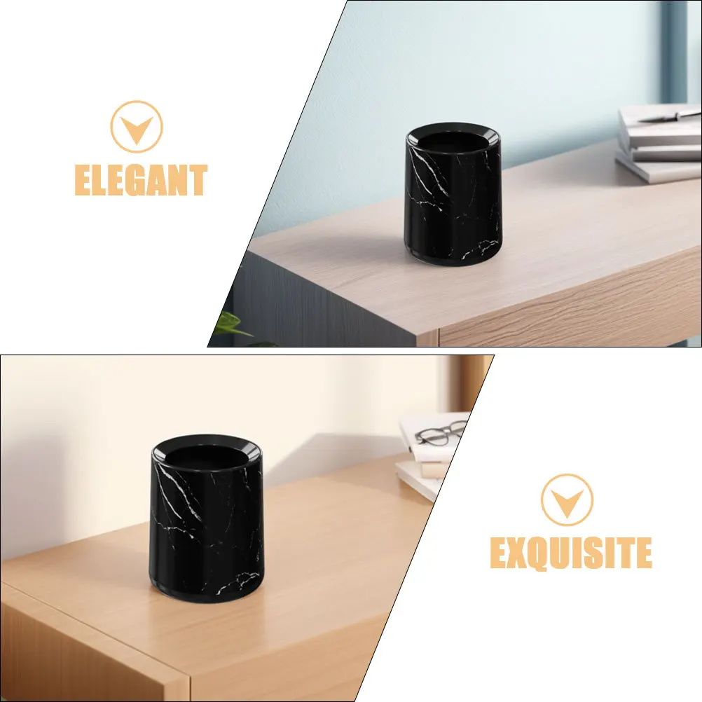 سلة مهملات سطح المكتب بنمط رخامي، سلة مهملات صغيرة الحجم للحمام والمطبخ وغرفة النوم والمكتب وصندوق قمامة صغير مزخرف #4